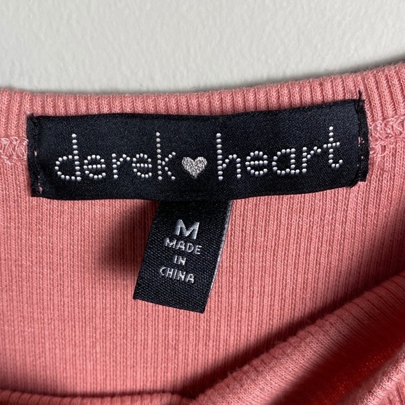 Derek Heart Women's Pink 1/4 Sleeve Fine Ribbed T-shirt Dress Size Medium - Picture 2 of 10